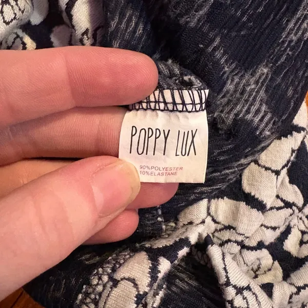 Poppy Lux Pippa Rose Jersey Skirt Navy Blue Floral High Waisted Comfy Size‎ 6 - Image 5