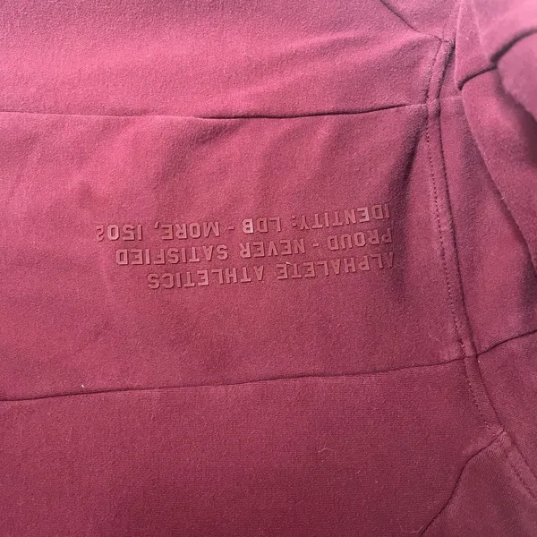 Alphalete Cropped Hoodie Burgundy Maroon Athleisure Gym Sweatshirt‎ Sz Medium - Image 7