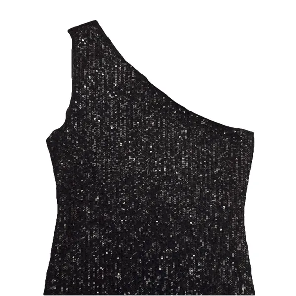 She + Sky Women's One Shoulder Black Sequin Mini Dress Size Small - Image 3