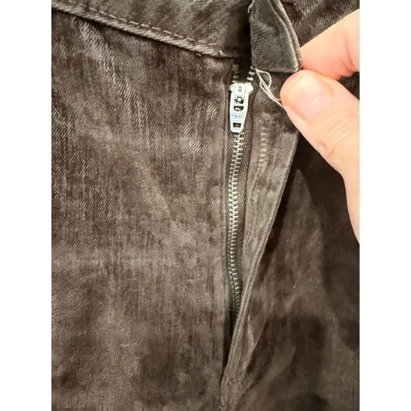 Zara Womens Jeans Size 8 Brown Velvet Straight Leg High Rise Cropped Pants - Image 5