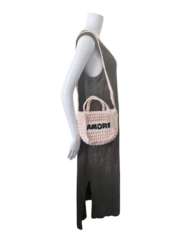 Universal Threads AMORE Crochet Mini Tote in Natural - Image 3