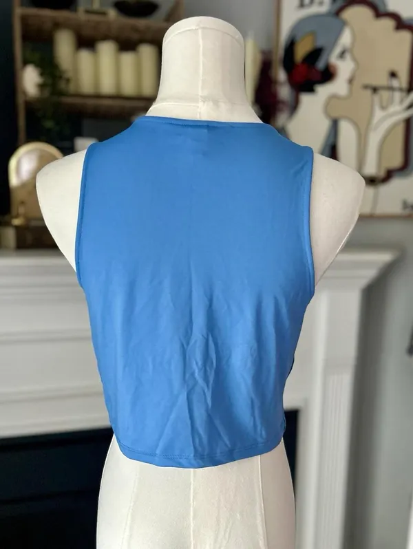 H&M Baby Blue Silky Material Women’s Cropped Tank - Image 2