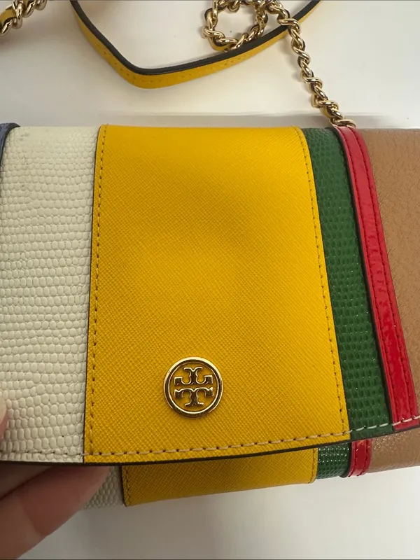 Tory Burch Robinson Ballon Stripe Convertible Shoulder Bag MSRP 498 - Image 8