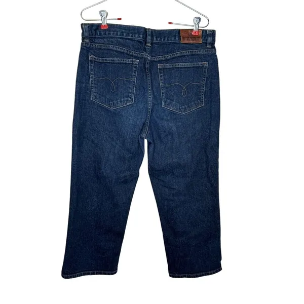 Lauren Jeans Co. Women's Jeans Classic Mid-Calf Cropped High-Rise‎ Denim Blue 32 - Image 6
