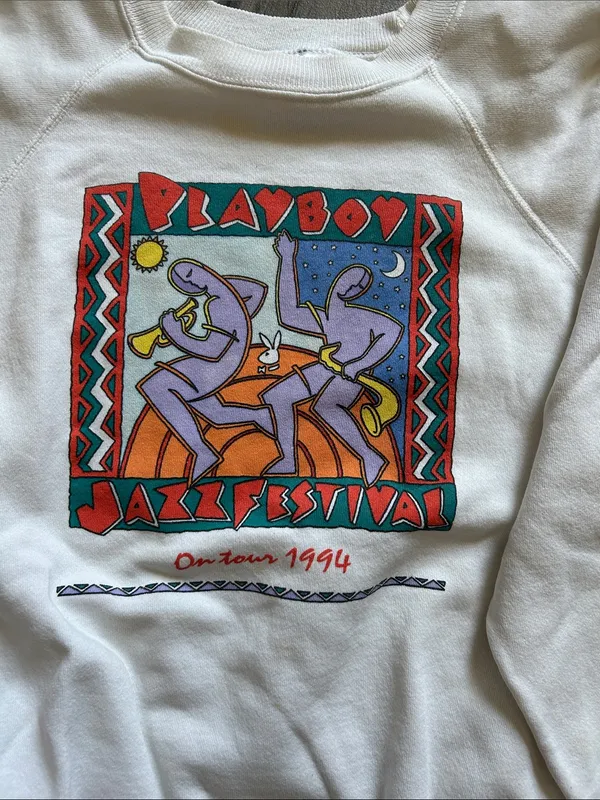 PLAYBOY White Crewneck Sweatshirt with Multicolor Graphic - Image 3
