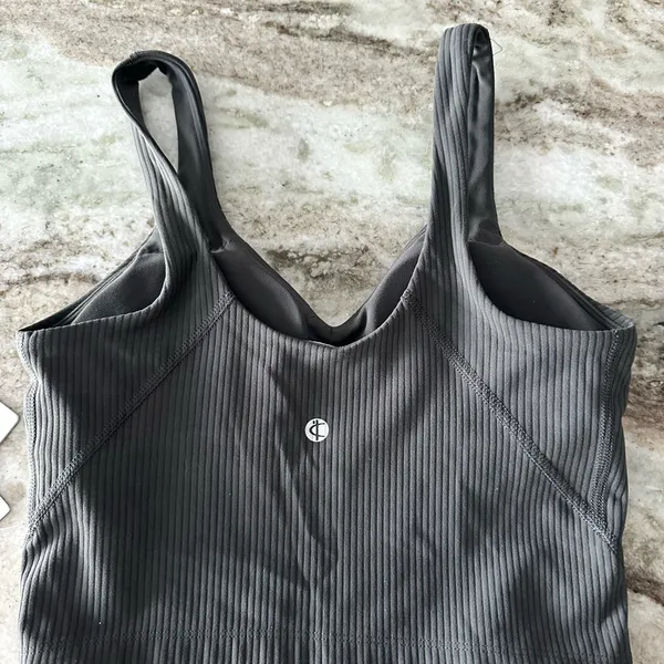 Colorfulkoala Dark Gray Ribbed Crop Top - Image 3