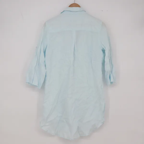 Dolma Linen Shirt Womens M Tunic Light Blue Button-down Excellent - Image 4