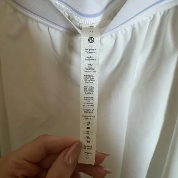 Lululemon Court Rival‎ High-Rise Tennis Skirt Sz 12 in White NEW - Image 7