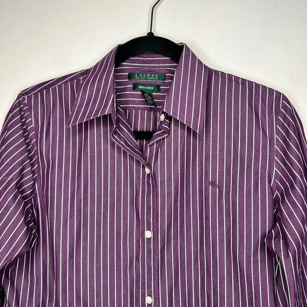 Lauren Ralph Lauren Stripe Button Down Size Medium - Image 4