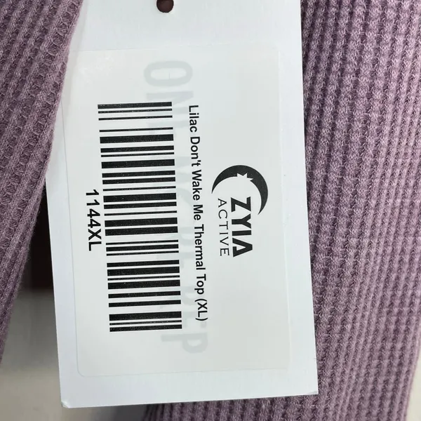Zyia Dont Wake Me Up Lilac Purple Thermal Waffle Knit Lounge Sleep Top XL new - Image 10