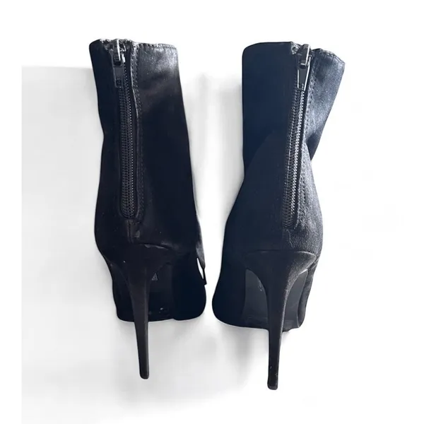 Forever 21‎ Womens Size 9 Black Faux Suede Lace Up High Heel Booties - Image 9