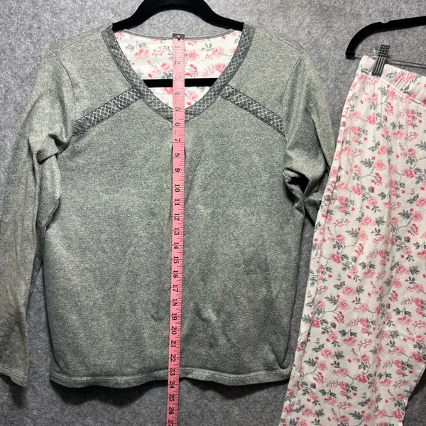 Croft & Barrow Womens‎ Pajama Set Long Sleeve Top Pants Floral Print Size L - Image 8
