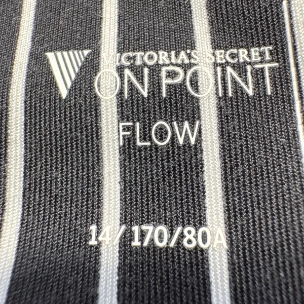Victorias Secret On Point Flow Biker Shorts Black White Striped Pockets Size 14‎ - Image 3