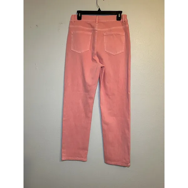 Halara Pink High Rise Tapered Jeans Size Large Stretchy Pull On Pants - Image 2