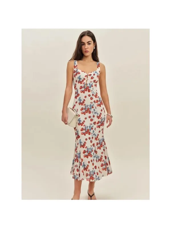 Reformation Laine Dress Strawberry Jam sz 6 NEW - Image 4