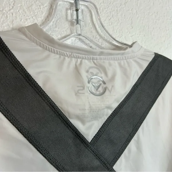 VIRUS Athletic Long-Sleeve X- Form Compression Top Womens Size Large White Black - Image 7