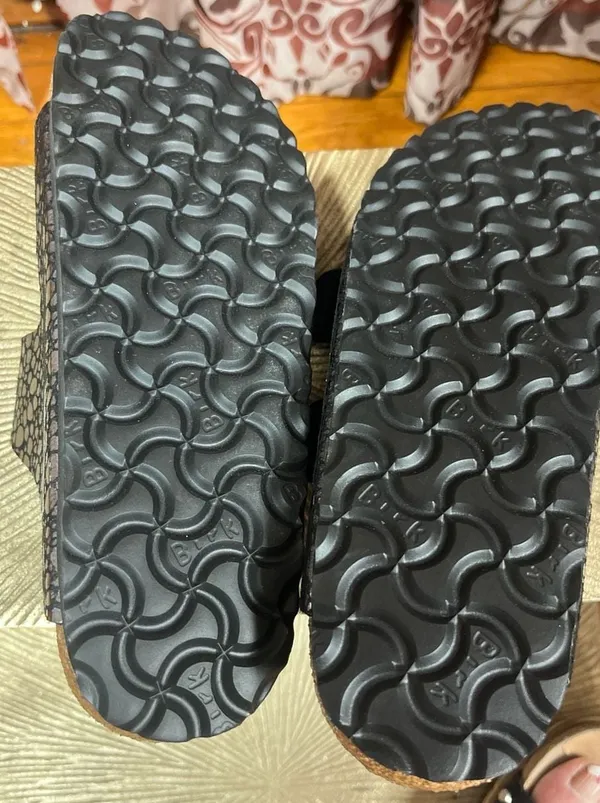 Birkenstock Arizona Metallic Stones Black Bronze Sandals Size 37 - Image 5