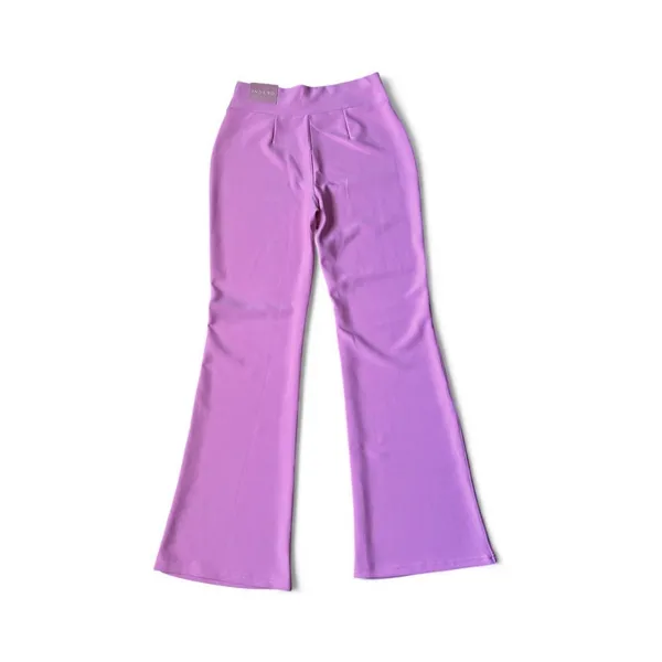 Bubblegum Pink Scuba Flare Pants Chain Belt Y2K McBling Barbiecore Femme Fatale - Image 6