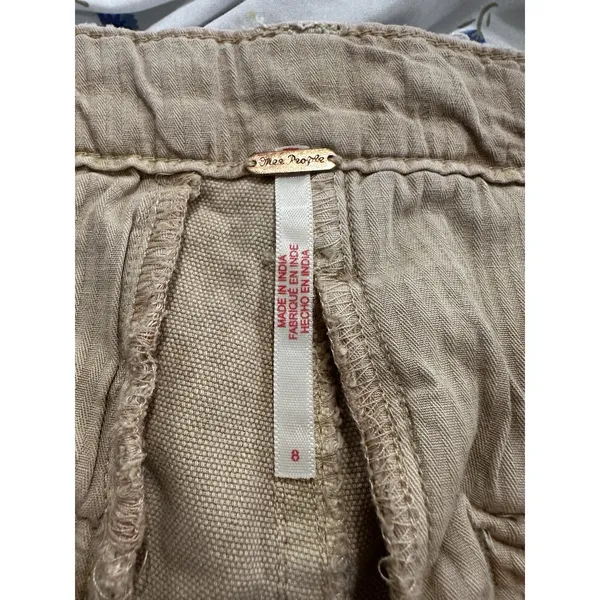 Free People All Yours Micro Shorts Sz:8 Light Brown utility-inspired cargo style - Image 14