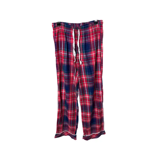Victorias Secret Red Plaid Pajama Set XS Short Cotton Modal Button Up 2 Piece - Image 6