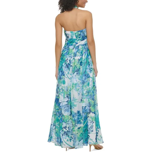 Eliza J Halter Pleated‎ Evening Dress Size 4 - Image 3