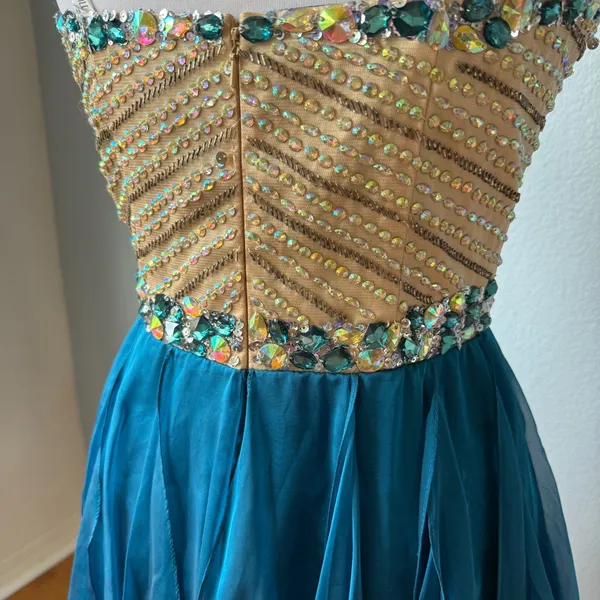Sherri Hill Beaded Cocktail Mini Strapless Dress Size 10 - Image 8
