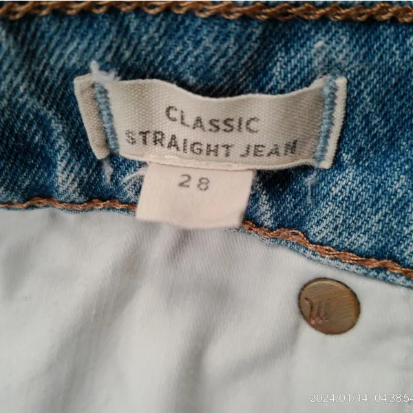 Madewell Classic Straight Jean M3520 Nearwood Wash Size 28 x 25.5 - Image 5