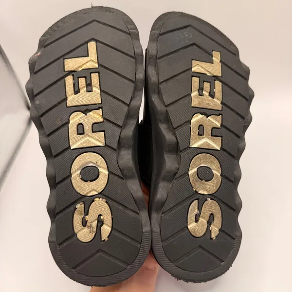 Sorel Kinetic Impact II Slide Black Leather Platform‎ Sandal Womens 7.5 - Image 8
