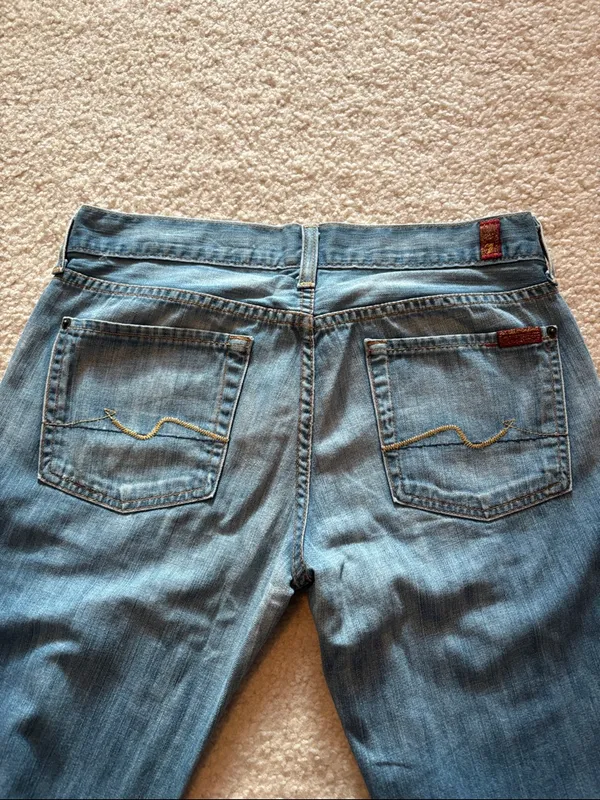 7 For All Mankind Classic Women's Blue Flared Jeans - Image 4