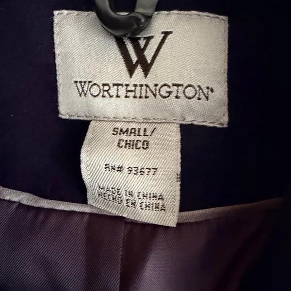 Worthington Double-Breasted Purple Pea Coat - Image 7