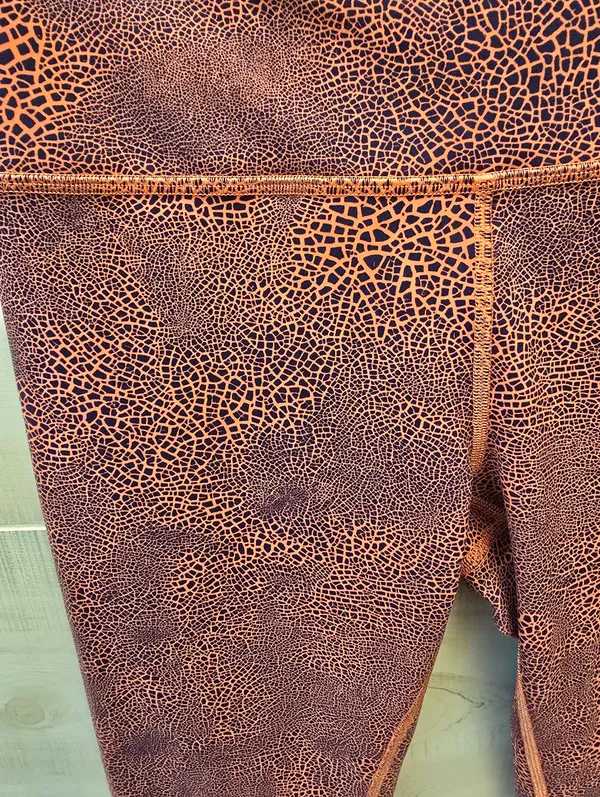 {8} Lululemon Wunder Under Train HR Crop Crackle Glaze Vintage Orange Larkspur - Image 7