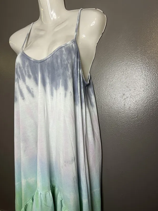 Raviya Dress Womens Medium Multicolor Tie Dye Hi Low Maxi Sundress Boho Beach - Image 5
