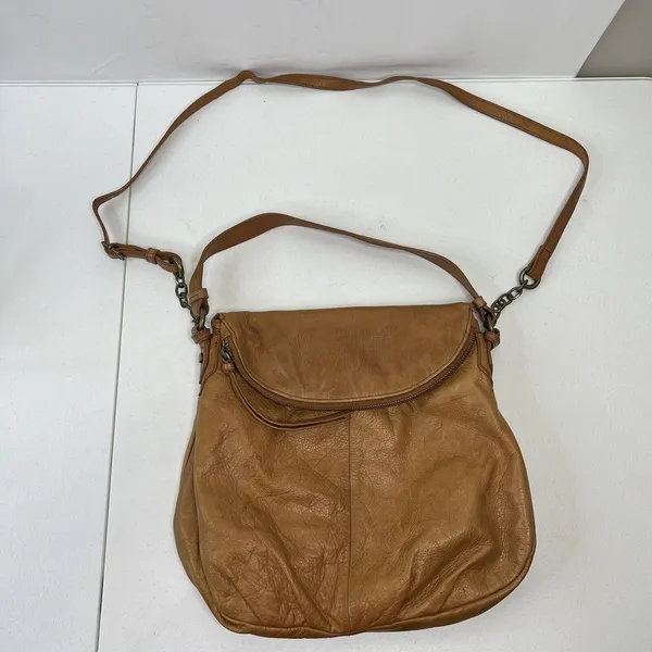 Margot Adelle Versatile Hobo Purse Brandy Brown Leather Crossbody‎ Shoulder Bag - Image 2