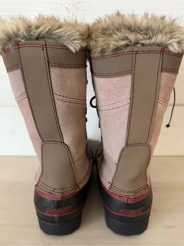 Khombu Northstar Suede Rubber Duck Toe Women's Size 8M Tan Black Snow Boots NEW - Image 10