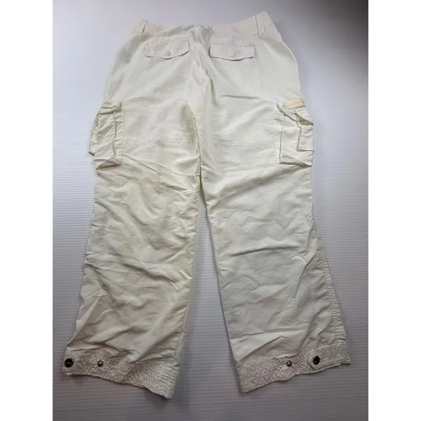 Lauren Active Ralph‎ Lauren White Nylon Cargo Pants Wide Leg Utility Womens 8 - Image 7
