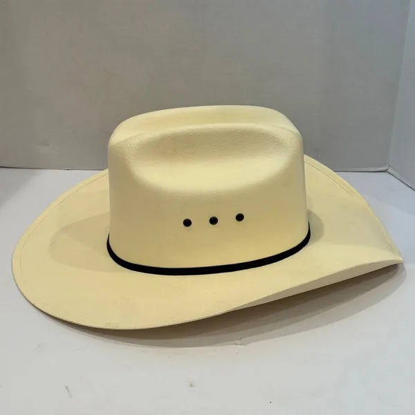 Double S Hat Collection Cowboy Hat Unisex Cream Cattleman Brim Western Festival - Image 3
