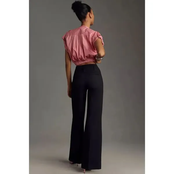 ✨Anthropologie Maeve The Naomi Ponte Wide-Leg Flare Navy Sz 4 Pants✨ - Image 7