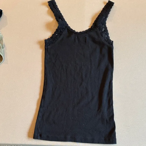 Abercrombie & Fitch Black Tank Top with Lace Straps - Image 2
