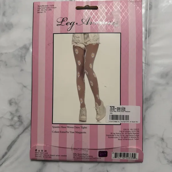 Leg Avenue Spandex‎ Daisy Pantyhose Adult One Size Fits 90-160 Lbs 70 Denier - Image 2
