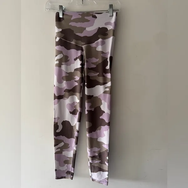 Aerie Real Me Buttery Soft Hi‎ Rise 7/8 Purple Camo Leggings - Image 2