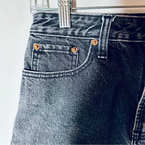 Abercrombie & Fitch Black Jean Shorts Size 2 Waist 28” Annie High Rise Short - Image 3