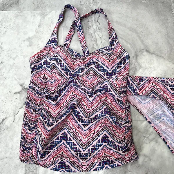 Beach Bump Motherhood‎ Maternity Women’s 2 piece Tankini Swimsuit Size Small S - Image 4