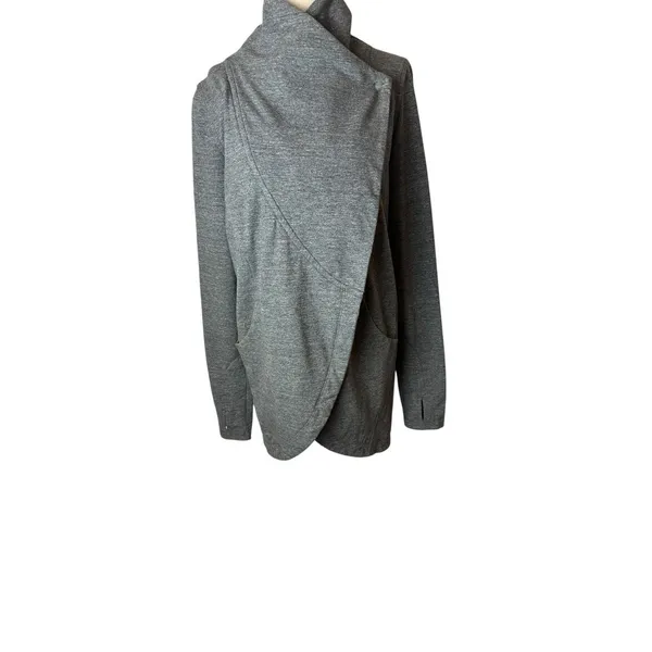 Lululemon‎ Jacket Women 6 Gray Thats A Wrap Heathered Snow Slub Cardigan Jacket - Image 6