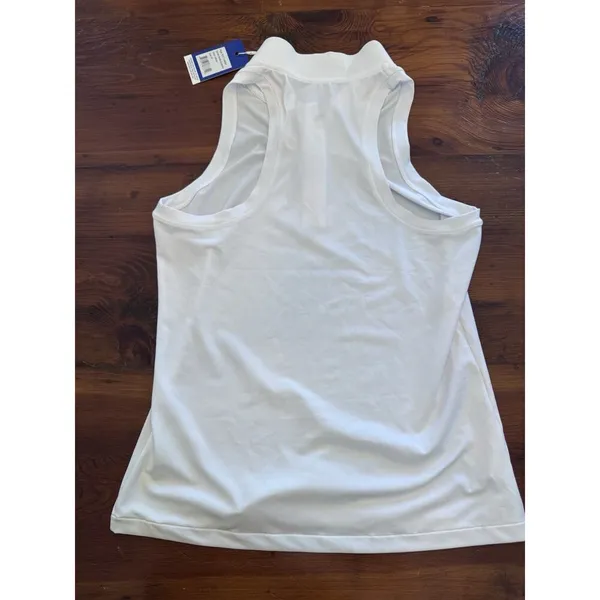 Addison Bay Sleeveless Courtside White Polo Shirt Size M Golf Tennis NWT $75 - Image 3