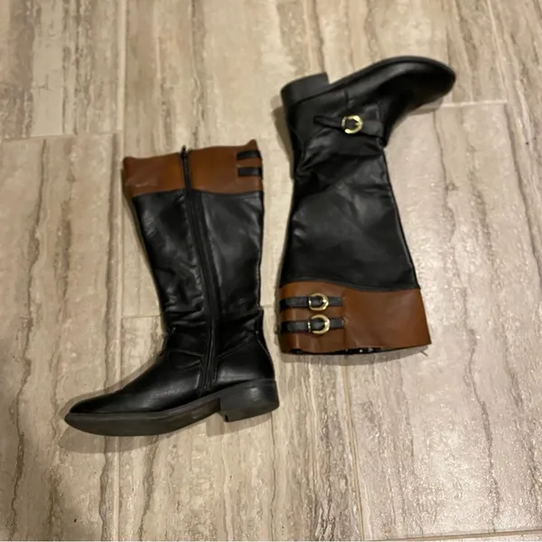 Target Black and Brown Knee-High Boots 8.5 - Image 2