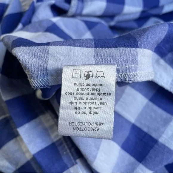 NWT Joie Gingham Shorts Blue & White Check Cotton Paper Bag Waist Size XL NEW - Image 9