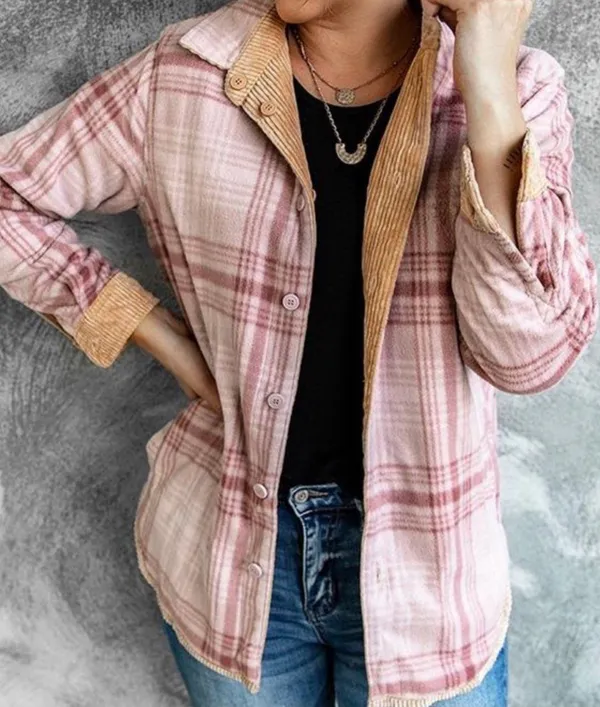 Love Tree Plaid Reversible Corduroy Jacket - Image 7