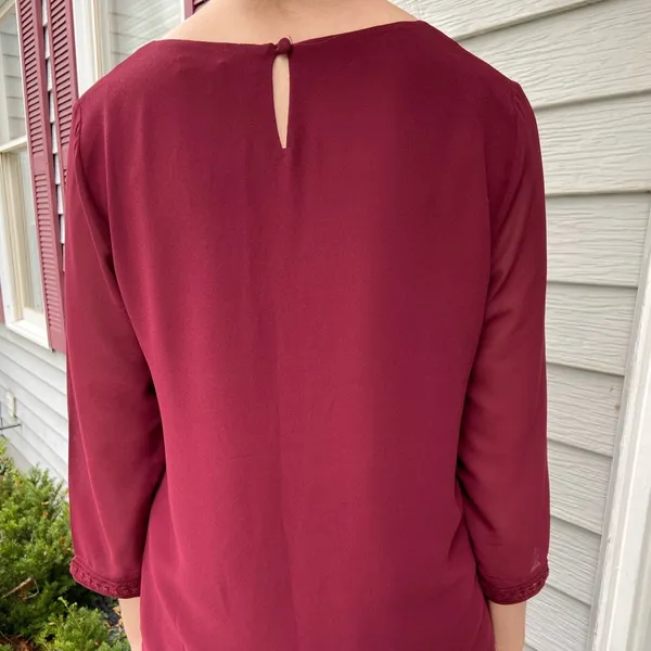 Naked Zebra Boutique Burgundy Blouse - Image 2