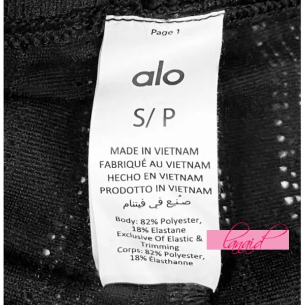 NEW Alo High-Waist Euphoria Leggings Black Mesh Sheer See-Through Transparent S - Image 8