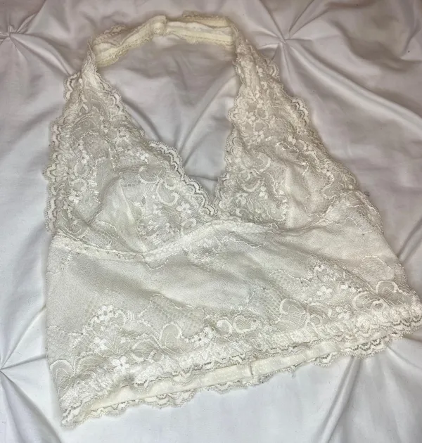 Brandy Melville White Lace Bralette - Image 3